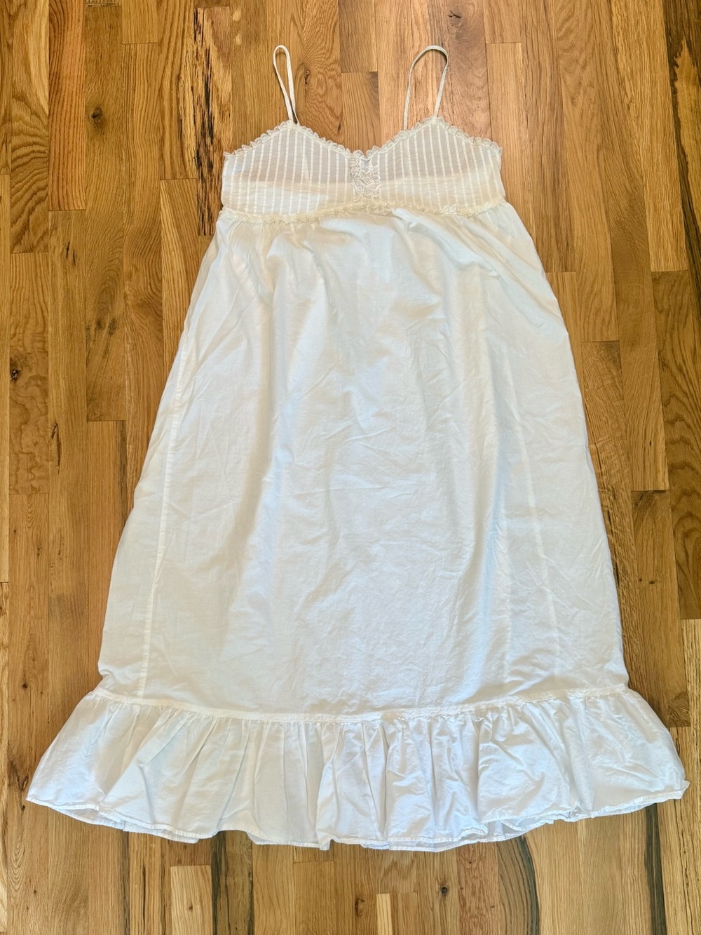 Vintage Victoria's Secret Gold Label White Cotton Nightgown Cottagecore Dress M